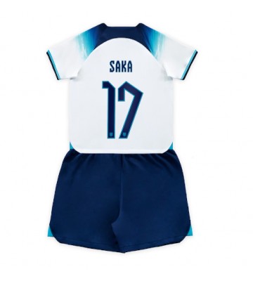 England Bukayo Saka #17 Replika Babytøj Hjemmebanesæt Børn VM 2022 Kortærmet (+ Korte bukser)